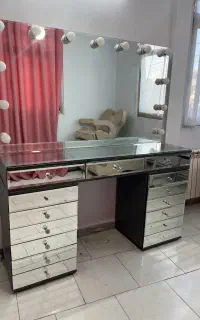 میز میکاپ،ست پدیکور،صندلی سرشور،استند لاک استیل