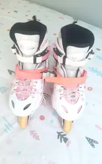 اسکیت دخترانه صورتی به همراه وسایل ایمنی
