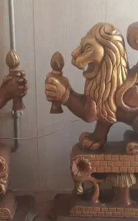 مجسمه منبت چوبی شیر