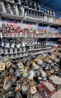 چرخ داربست متحرک گردان ترمزدار چدنی پلی اورتان ژله