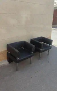 صندلی تمام چرم پایه استیل 2 عدد