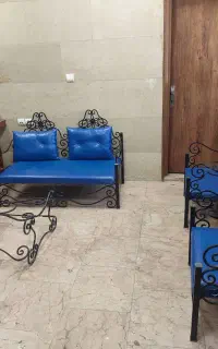 مبل فرفژه پایه فلزی با میز و عسلی