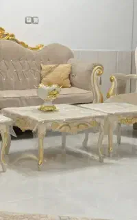 مبل نیمه استیل همراه با 3عددمیز
