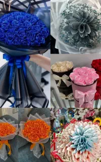 فروش دسته گل و پول ارایی و باکس گل روبانی