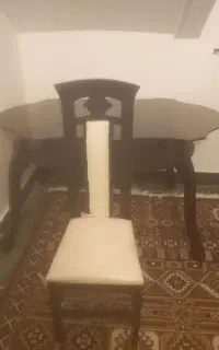 میز ناهارخوری ۶ صندلی چوب گردو ۲طبقه