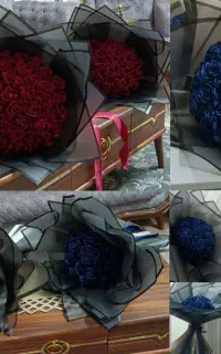 دسته گل روبانی
