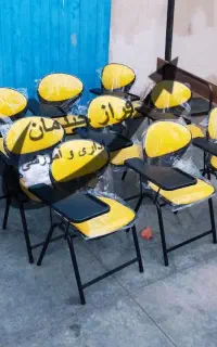 صندلی صدفی آموزشی/محصلی/دانش آموزی/زرد