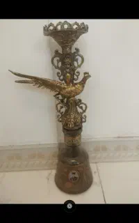 قلیون برنجی طاووسی