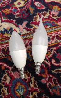 لامپ شمعی اشکی افتابی زرد لوستر 7 وات led چراغ مفت