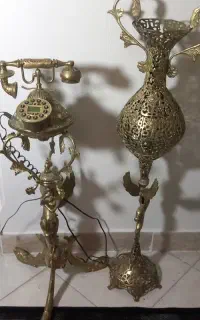 تلفن برنز و گلدان برنز