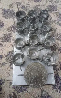 ۲دست استکان با قندان