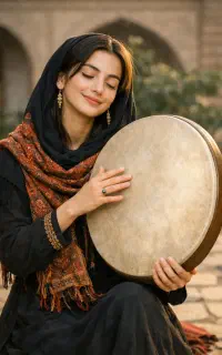 دف نواز خانم بدون سابقه کار