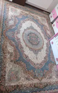 فرش9 متری 1200 شانه گل برجسته دستبافت گونه درحدنو