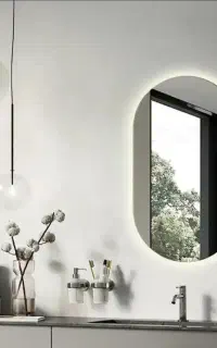 فروش آینه بک لایت دار دفرمه 100x70