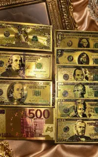 اسکناس کلکسیونی فانتزی طلایی تک و ست سایز واقعی