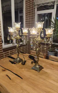 شمعدان تمام برنجی ۴ شعله مدل فرشته چشمه نور