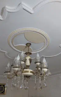 دوعدد لوستر برنز و سرامیک و چراغ دیواری