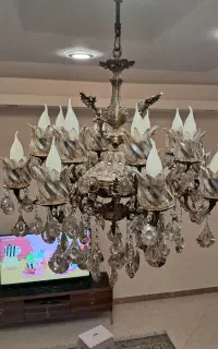 لوستر ۱۶ شاخه  تمام برنجی