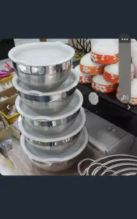 لگن استیل درب ژله ای ۵عددی جنس درجه یک