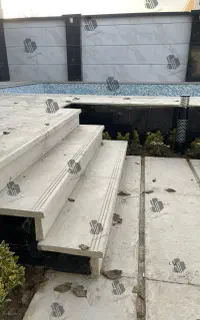 کف پله و زیر پله بتن پلیمری سنگ مصنوعی مدل چرمی