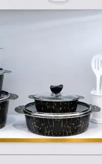 سرویس قابلمه تفلون پرتو کالا کیفیت عالی کاملا نو