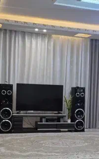 پرده پتینه با دستک های مخمل