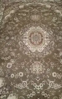 یک تخته فرش نگین مشهد زمینه کرم  6متری