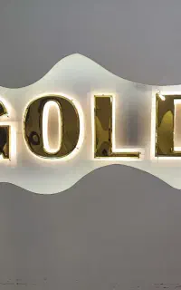 تابلو استیل کلمه gold