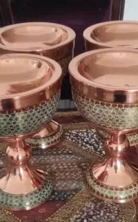 سنگ آب مسی با خاتم کاری
