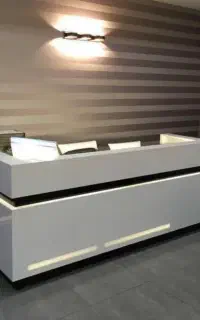 میز منشی کانتر پذیرش ال دار m9898 کتابخانه قفسه
