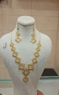 گردنبند گوشوار بدون اجرت نیم ست سرویس