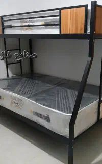 تخت خواب دوطبقه (صنایع فلزی نوری) تشک نیلوفر