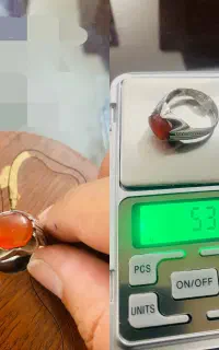 انگشتر عقیق و فیروزه