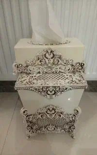 جا دستمال کاغذی و سطل آشغال