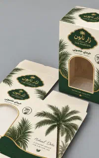 جعبه و کارتن خرما (طراحی رایگان و بدون‌هزینه قالب)