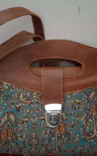 کیف ترمه +چرم گاو صنایع دستی یزد