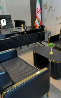 صندلی میز مبلمان اداری پویان نوار طلایی و مدیریت
