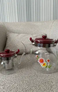 قوری و کتری شیشه ای و سوپ خوری