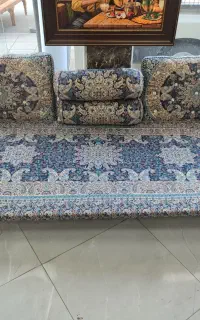 پشتی شاه نشین ۷تیکه قابل شستشو با پارچه ترمه