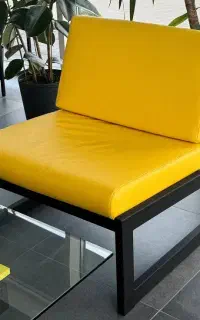 مبل اداری پایه فلزی روی چرم