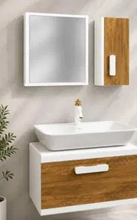 فول ست روشویی + کابین+ آیینه + رویه. تولیدی pvc