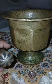هاون روسی موزه ای عتیقه نایاب آنتیک قدیمی برنجی