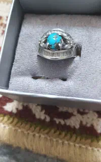انگشتر نقره با نگین فیروزه