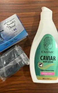 صابون کربن و لوسیون بدن حاوی عصاره خاویار