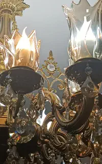 لوستر برنجی ۱۶ شاخه زیبا