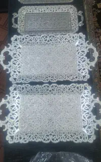 چهار عدد سینی   نقره ای