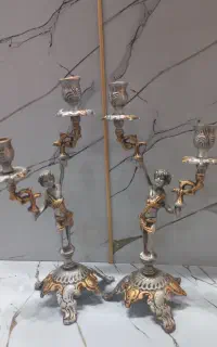 دو عدد شمعدانی قدیمی