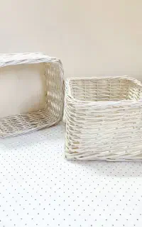 سبد چوبی حصیری