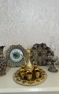 سینی دکوری چای خوری و ظروف سفالی همدان