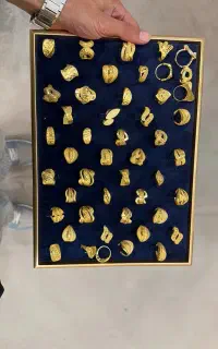 انگشتر نمادار نقره با ابکاری طلا
